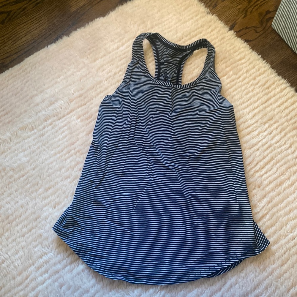 Lulu tank navy stripped